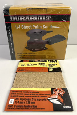 #ad Durabuilt 1 4quot; Sheet Palm Sander With Sandpaper Both NIB $23.80
