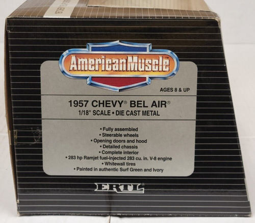 ERTL 1/18 - 1957 Chevy Bel Air Sport cupé, nuevo (verde surf - 7331) - Imagen 4 de 9