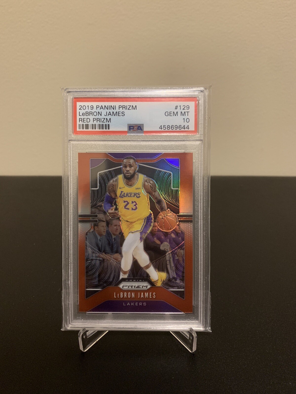 2019-20 Prizm LeBRON JAMES RED Prizm #/299 PSA 10 LOS ANGELES LAKERS