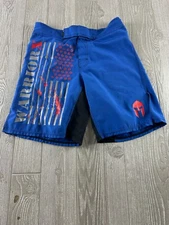 Warrior X Gear MMA Boxing Kickboxing Blue Fight Training Shorts Mens