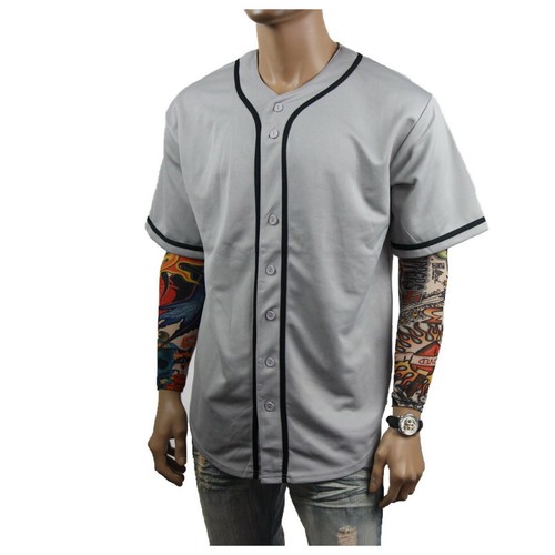 Mens Baseball Jersey Raglan Stripe Sports Uniform Team Hipster Tee Casual S-3X - 第 86/155 張圖片
