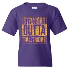 Straight Outta Baltimore - Local Hometown Football Youth T Shirt - Purple