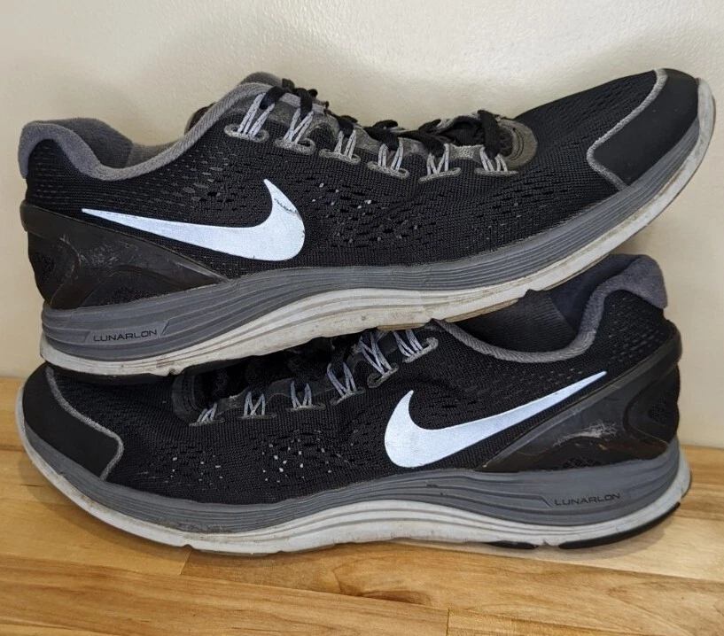 Nike Men&#039;s Shoes Lunarglide 4 2013 Black Gray Lace 524977-001 Sz 10 | eBay