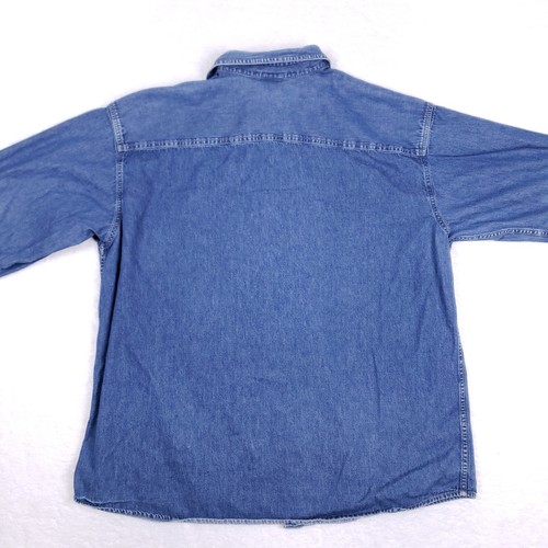 VTG Disney Denim Shirt Embroidered Button Up XL Blue Mickey Donald Goofy Retro - Picture 6 of 8