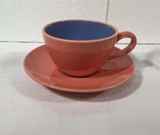  Lindt-Stymeist Colorways SALMON/BLUE CUP AND SAUCER
