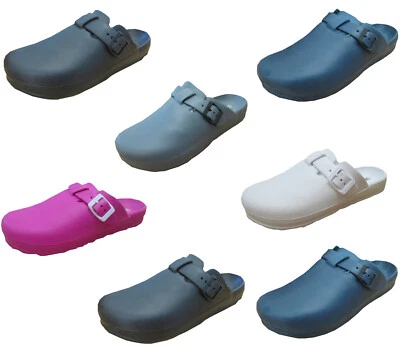 Damen Herren EVA Clogs mit Schnalle Badeschuhe Pantoletten Schuhe Praxis 36-45