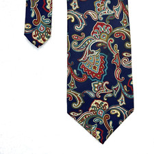 Sheaf & Caber Blue Multicolor Design Mens Necktie 3.75”x56” All Silk Made In USA