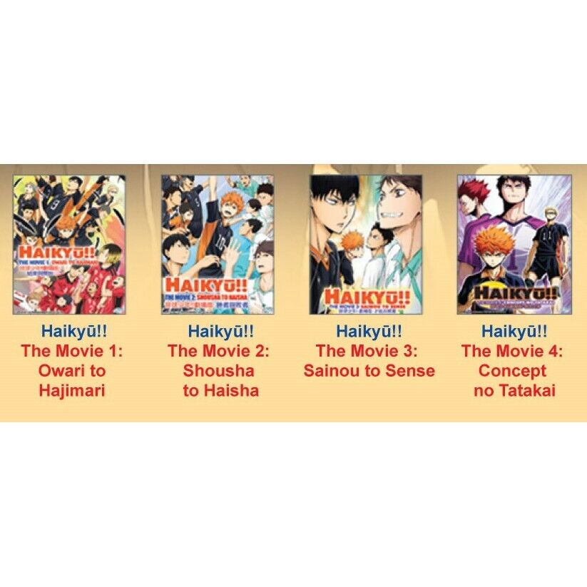 Haikyuu!! Haikyu! Season 1-4 (4 Movies + 5 OVA) Complete Series