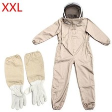 XXL Full Body Ventilated Beekeeping Suit with Veil Hood  Gloves Protective Bee