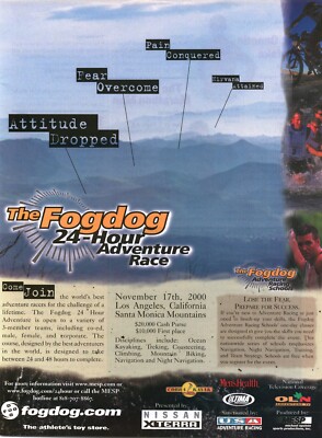 2000 PRINT AD - THE FOGDOG FOG DOG 24-HOUR ADVENTURE RACE AD - SANTA MONICA MTNS