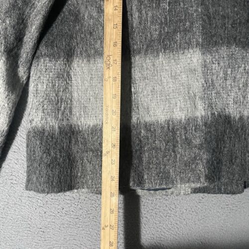 Talbots Grey Buffalo Plaid Wool Alpaca Blend Zip Up Jacket Size 18W - Picture 7 of 9