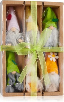 BRUBAKER 6 Zwerg Wichtel Gnom Figuren Filz 10cm Oster Dekoanhänger Frühlingsdeko