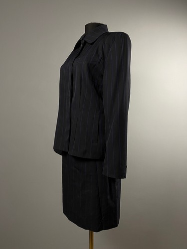Akris Punto Swiss Womens Navy Wool 2 Piece Suit Blazer Jacket Skirt Sz 40 / 42 L - Picture 4 of 15