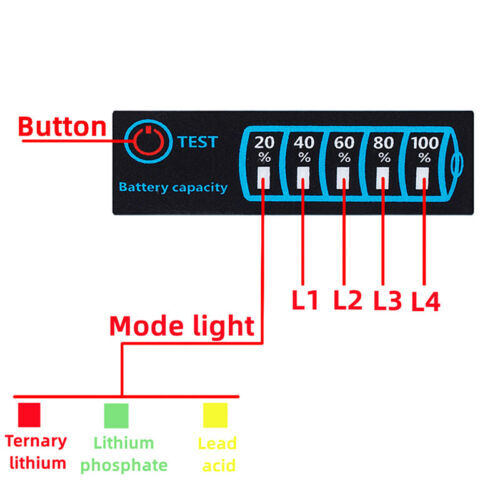 12V24 Lead Acid Indicator Tester LCD Display Meter Module Capacity Voltage M FT