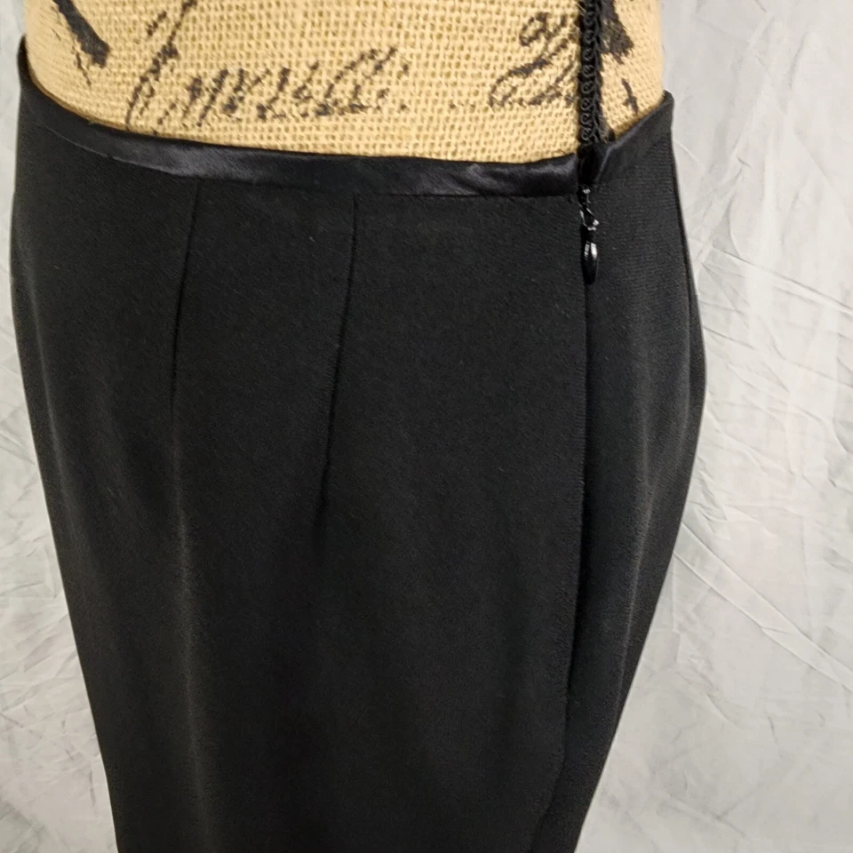 Falda forrada vintage 90 KASPER ASL Petite talla 6 negra seda satinada abertura lateral Foto 4 de 4