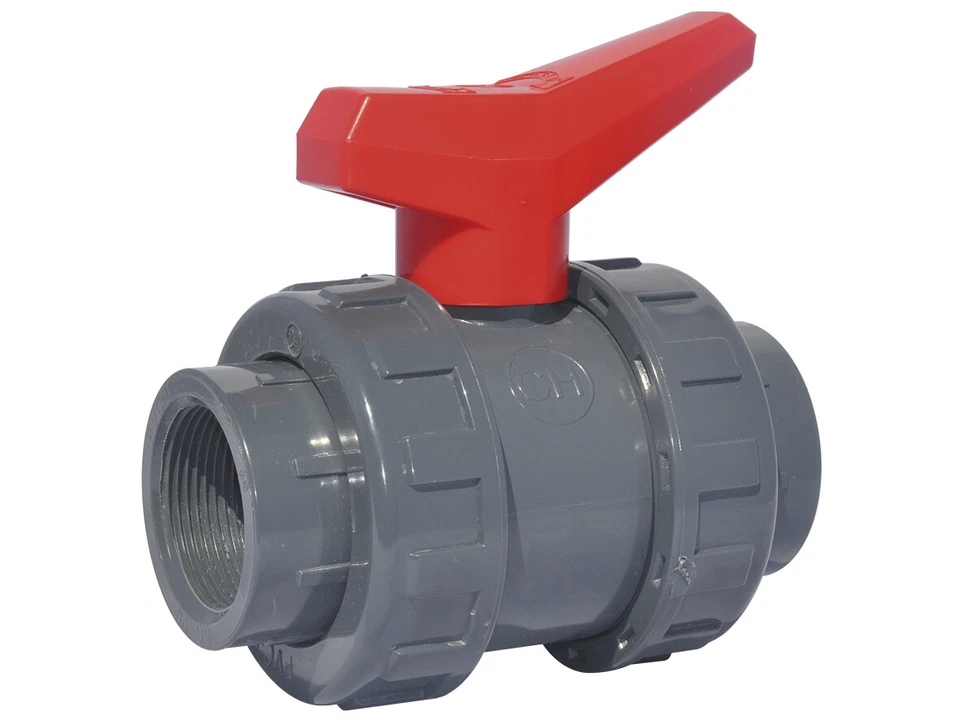 PVC Kugelhahn Absperrhahn Muffe Klebe Fitting Gewinde Pool Teich 40mm 50mm 63 mm - Bild 2 von 4