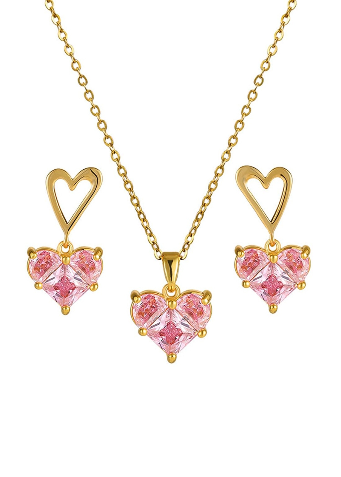 Lucky Clover Jewelry Set for Women - Classic 4-Leaf Bracelet Necklace Earrings