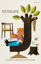 Denmark Famous for Furniture vintage travel promotion poster 16x24