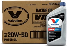 Valvoline VR1 Racing SAE 20W-50 Motor Oil 1 QT Case of 6