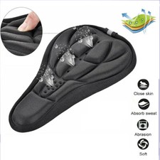 Extra Soft 3D Silicone Gel Bike Seat Cover Anti-slip Dust Resistant Cover Black