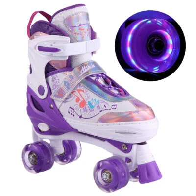 HIKOLE Kinder Rollschuhe Verstellbar Rollschuhe Rollerskates 27~38 für Mädchen Junge