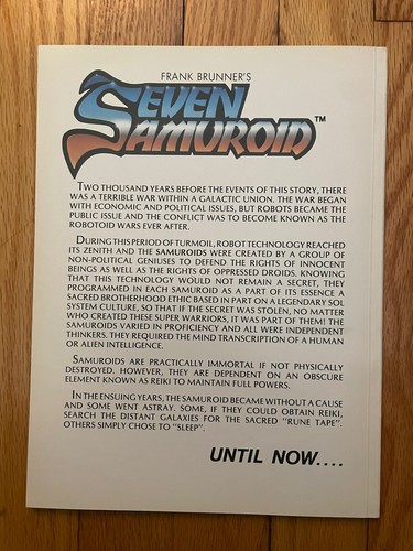 Frank Brunner’s Seven Samuroid Graphic Novel 1 1st Edition 1984 - Picture 3 of 3