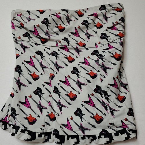 Joe Boxer Strapless Swim Top Girls Size Large 12/14 Electric Guitar Print Si - Picture 1 of 10