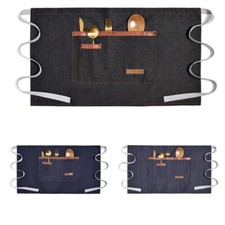 Denim Unisex Half Apron Waist Bistro Apron with Pockets for Server Waitress