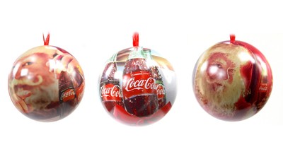 Coca Cola Weihnachtskugeln Weihnachtsmann 3 Deko Kugeln