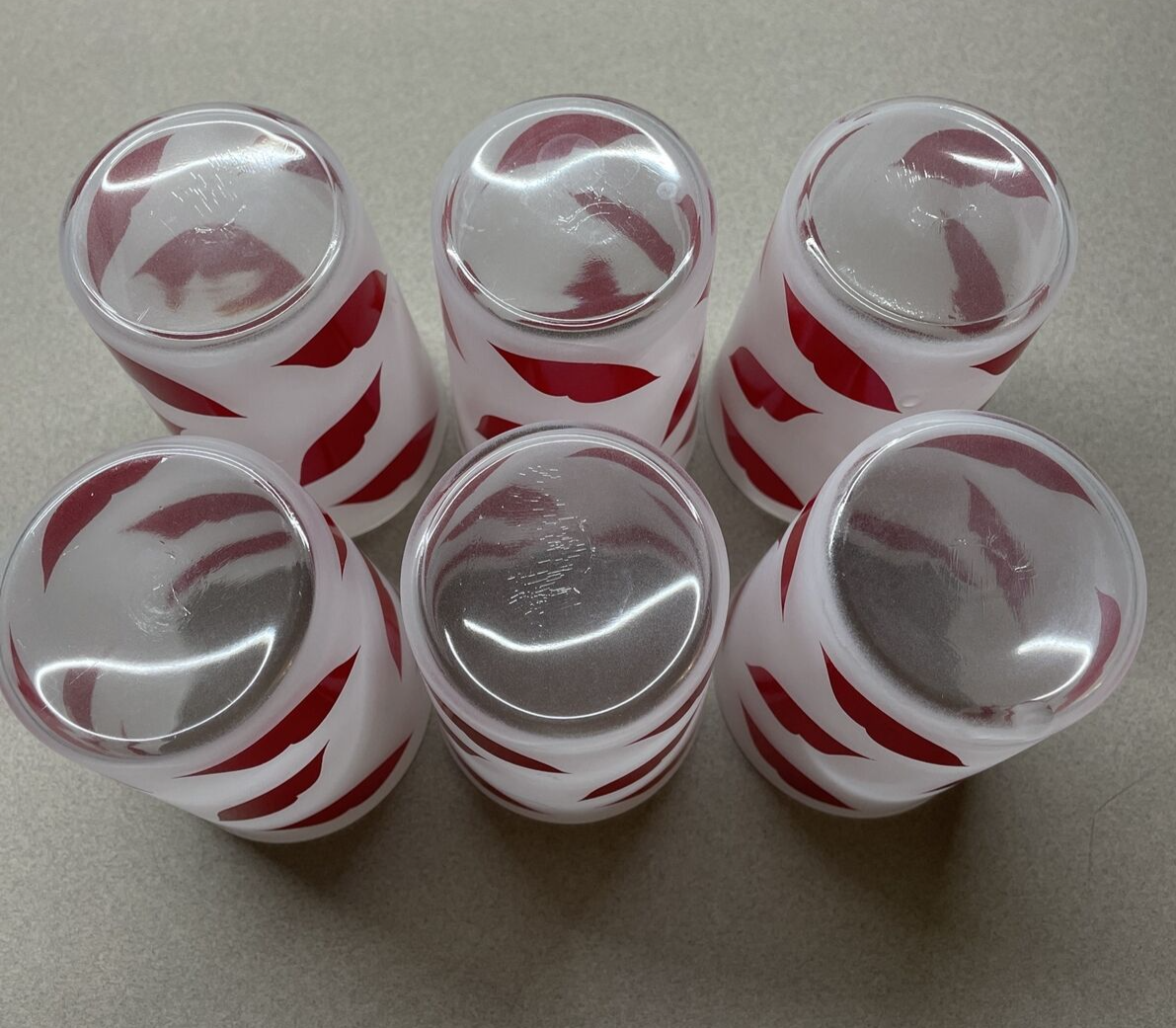 Magikist of Chicago Etched Frosted Red Kiss Lips Tumbler Set MCM Vintage eBay