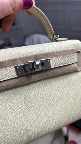 Brand New Hermes Mini Kelly Sellier 20 Jaune Milton Palladium Hardware - Picture 4 of 11