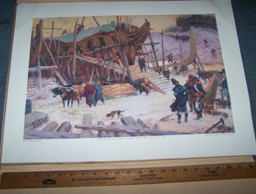 USMC MARINES IN THE FRIGATE NAVY POSTER, NEW YORK 1814, U.S. ISSUE *NICE* 