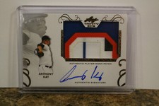 ANTHONY KAY 2016 LEAF TRINITY JERSEY AUTOGRAPH BLUE JAYS METS GREAT SICK PATCH