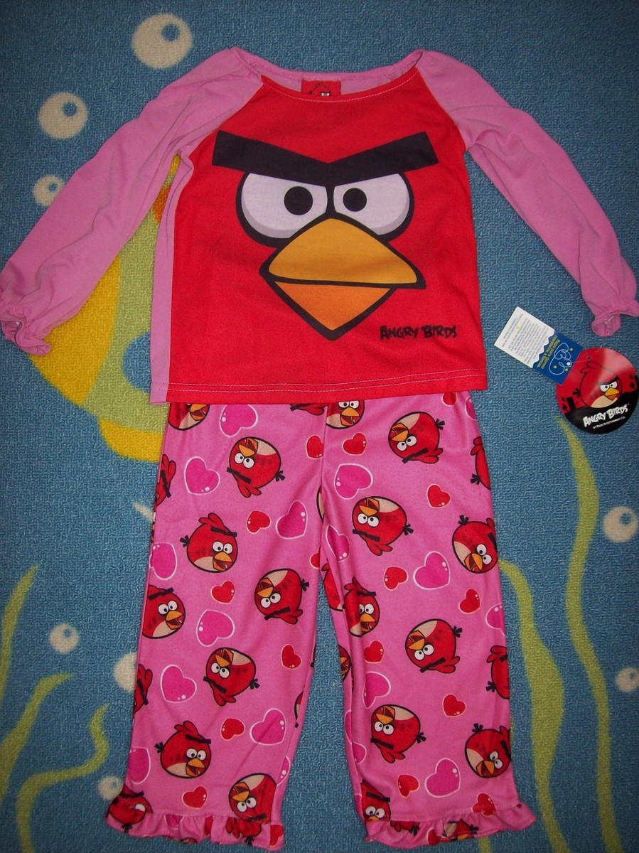Lil Legs Bird Print Pajamas - Pink Lil Legs Bird Print Pajamas - Pink