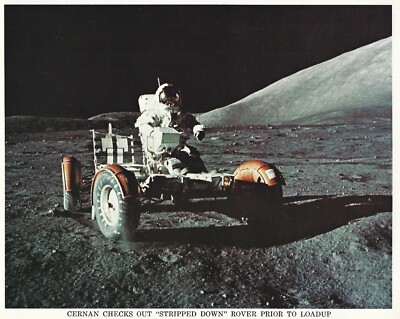 ORIGINAL NASA GENE CERNAN APOLLO 17 MONDROVER LITHOGRAPHIE