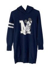 UNIQLO X Disney Mickey Mouse Hoodie Sweater Women Dress Size M Sweatshirt Blue