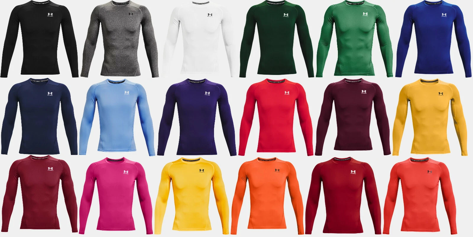 Under Armour Men's UA Compression Long Sleeve HeatGear T-Shirt Sonic Workout Tee