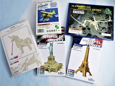 Wood Craft Foamboard Cardboard Projects 3D Models Mixed Lot Of 5 New In Pkgs