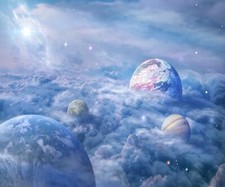 PLANETS SPACE STARS SOLAR SYSTEM CLOUDS COMPUTER MOUSE PAD 9 X 7