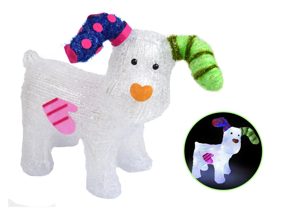 The Snowman 31cm Acrylic LED The Snowdog Figure Battery Operated Christmas Xmas