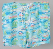 Vineyard Vines Men's XL Swim Trunks Shorts Chappy Coastal Print Sailboats Fish