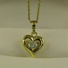 2Ct Round Cut Lab-Created diamond Women's Heart Pendant 14K Yellow Gold Plated