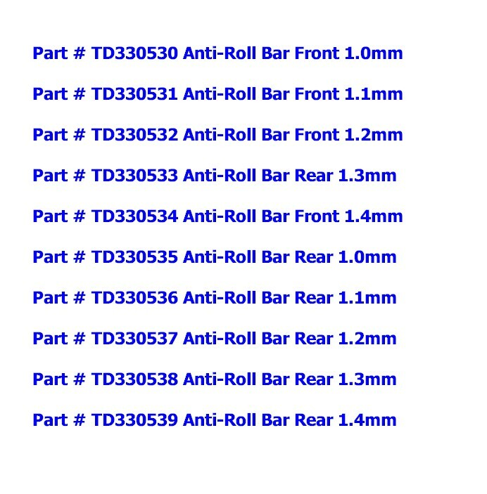 Vintage RC Car Team Durango DETC410 v2 Anti-Roll Stabilizer Bar Mix 10-packages 