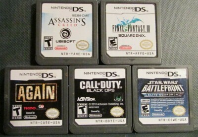 NINTENDO DS 5 GAME LOT ASSASSINS, CALL DUTY, STAR WARS, FINAL FANTASY ...