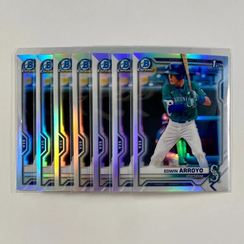 2021 Bowman Draft Edwin Arroyo 1st Chrome Refractor Lot of 7 Cards Reds BDC-74