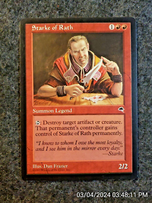 most rare mtg card Starke of Rath Tempest NM Red Rare MAGIC THE GATHERING MTG CARD (DS3D1E3)