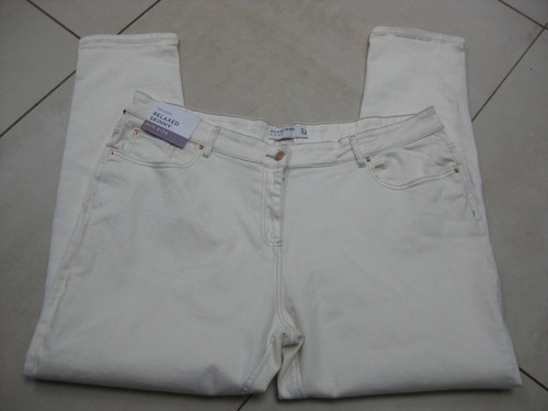 NEXT weiße JEANS 22 RELAXED SKINNY MID RISE lang creme neu mit Etikett NEU Damen - Bild 4 von 5
