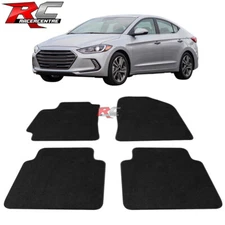 Fits 17-20 Hyundai Elantra Floor Mats Carpets Front & Rear Black Nylon 4PC