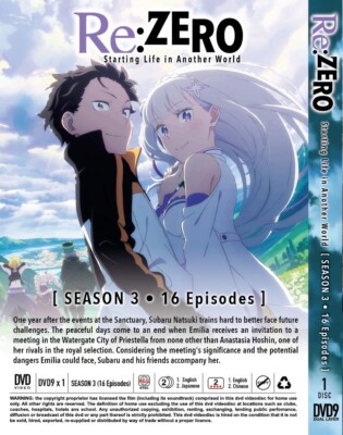 DVD Anime Re:ZERO Starting Life in Another World TV Series Season