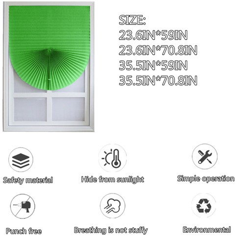 Pleated Window Shades,No Drill Blinds,Temporary Window Blinds,Self AdhesiveCover - Picture 72 of 107